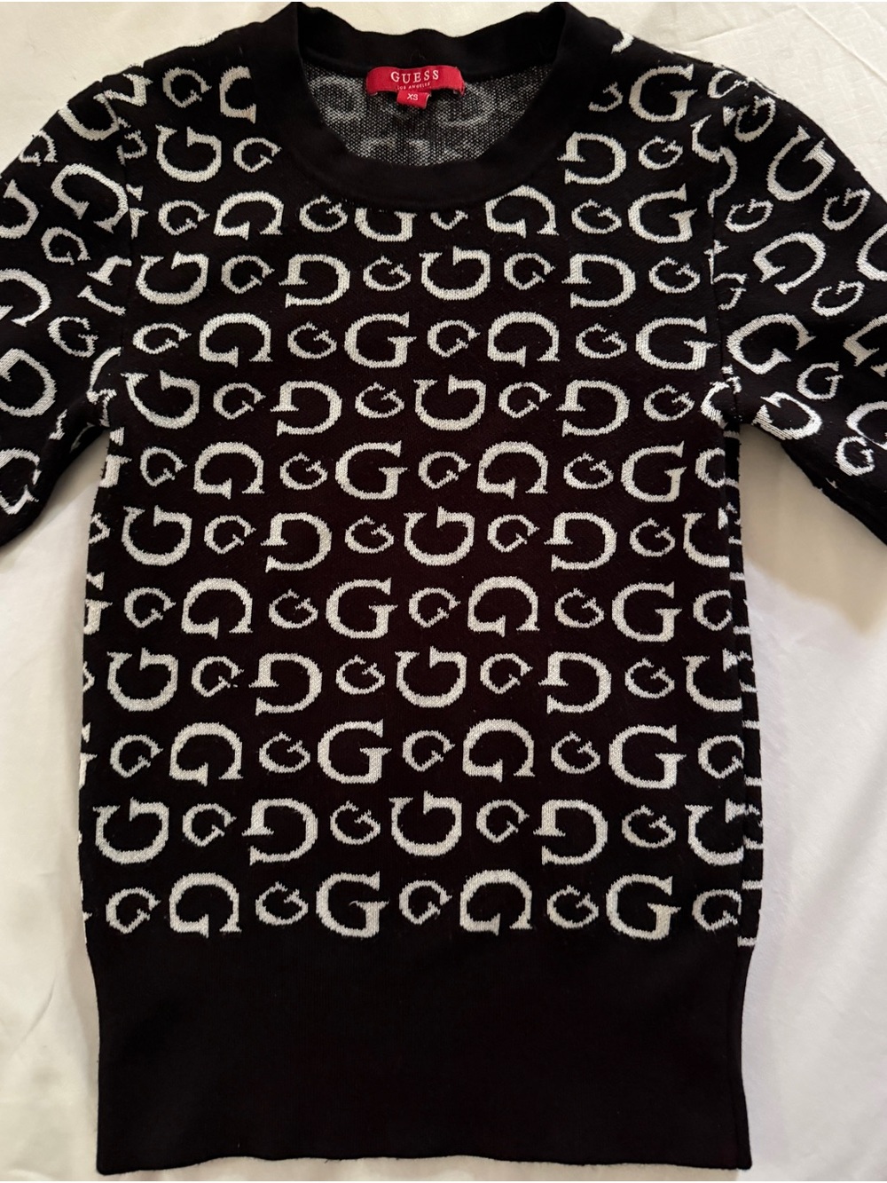 Guess Black Crewneck with White All-Over G Logo